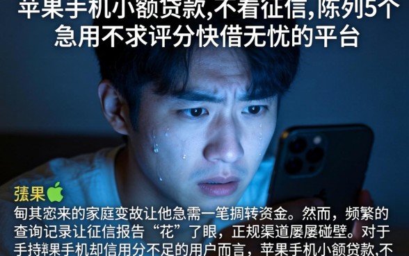 苹果手机小额贷款,不看征信，陈列5个急用不求评分快借无忧的平台