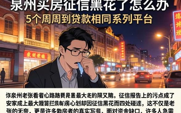 泉州买房征信黑花了怎么办，概括5个周周到贷款相同系列的平台