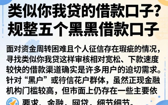类似你我贷的借款口子，规整五个黑户借款口子