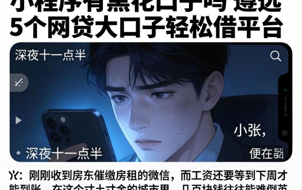 小程序有黑花口子吗，遴选5个网贷大口子轻松借平台