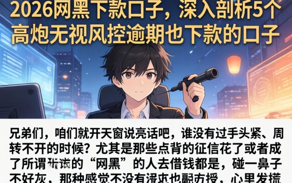 2026网黑下款的口子，深入剖析5个高炮无视风控逾期也下款的口子