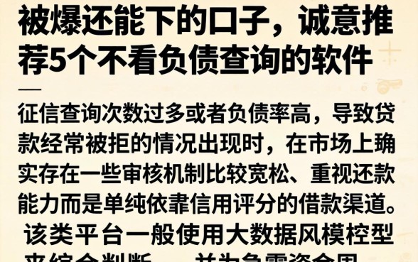 被爆还能下的口子，诚意推荐5个不看负债查询的软件