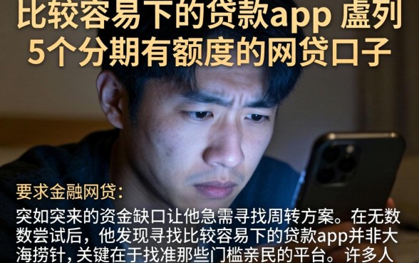 比较容易下的贷款app，胪列5个分期有额度的网贷口子
