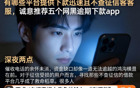 有哪些平台提供下款迅速且不查征信的客服，诚意推荐五个网黑逾期下款app