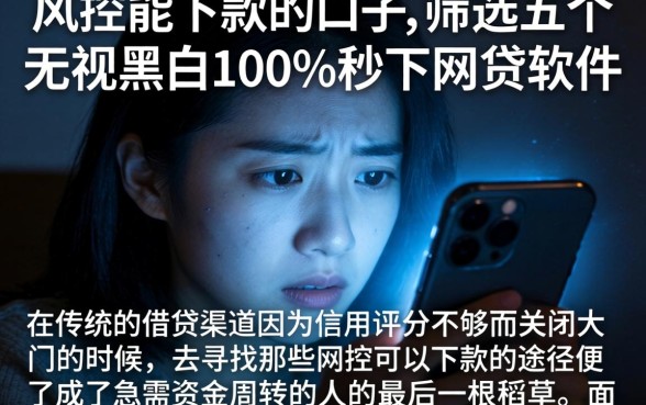 风控能下款的口子，筛选五个无视黑白100%秒下网贷软件