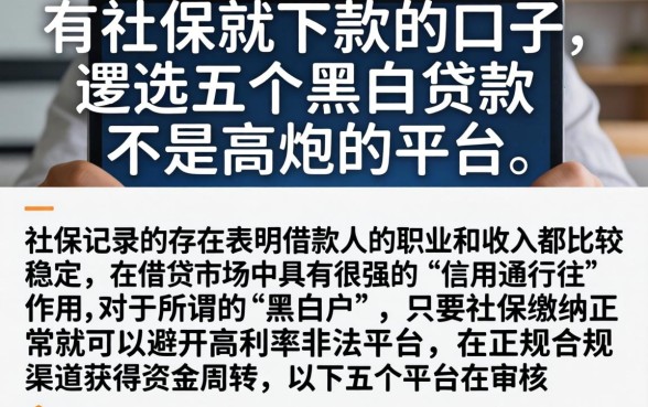 有社保就下款的口子，遴选五个黑白贷款不是高炮的平台