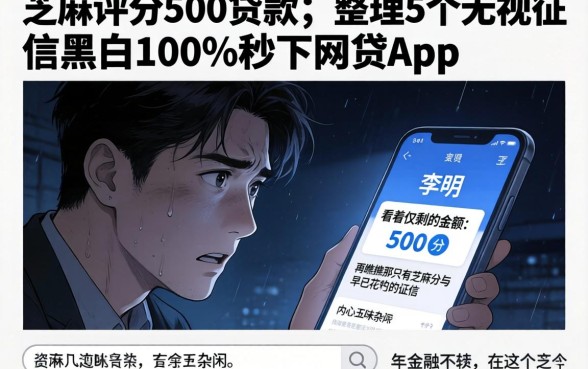 芝麻评分500贷款，整理5个无视征信黑白100%秒下网贷app