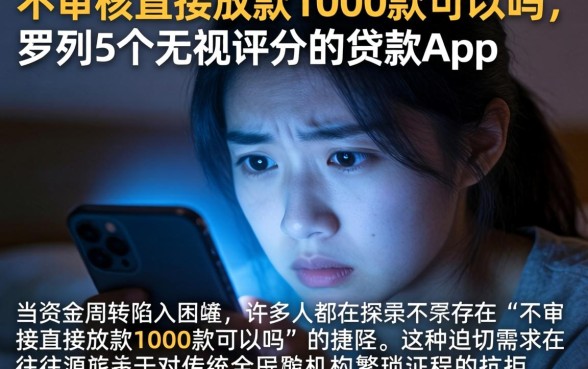 不审核直接放款1000款可以吗，罗列5个无视评分的贷款app