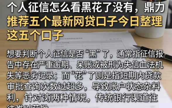 个人征信怎么看黑花了没有，鼎力推荐五个最新网贷口子今日整理这五个口子