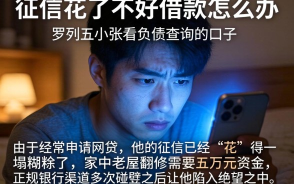 征信花了不好借款怎么办，罗列五个不看负债查询的口子