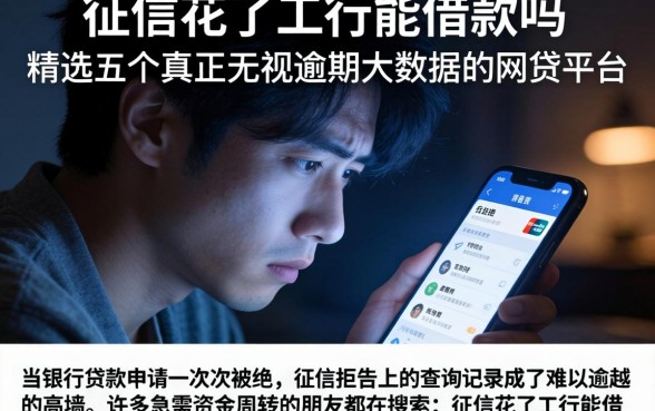征信花了工行能借款吗，精选五个真正无视逾期大数据的网贷平台
