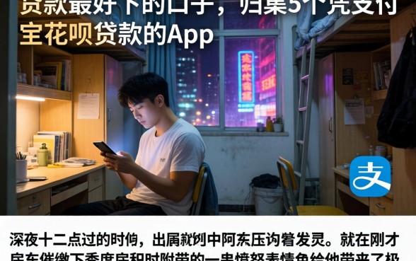 贷款最好下的口子，归集5个凭支付宝花呗贷款的app