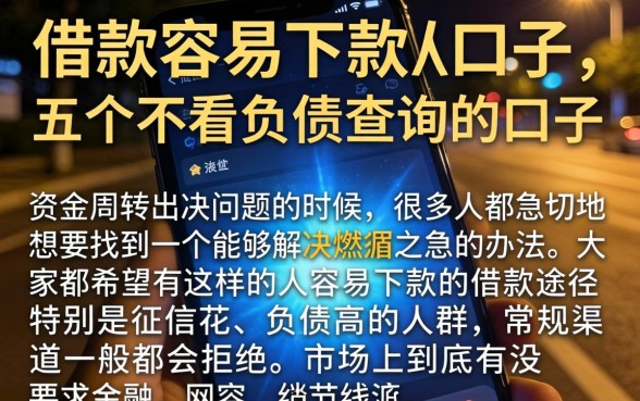 借款容易下款的口子，详细阐述五个不看负债查询的口子