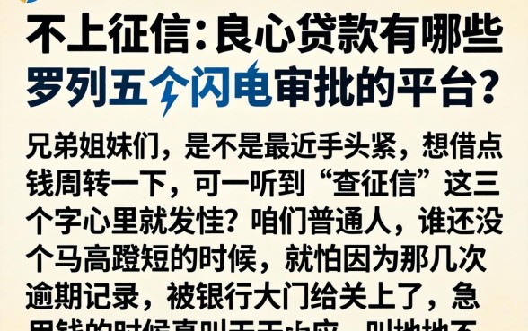 不上征信的良心贷款有哪些，罗列五个闪电审批的平台