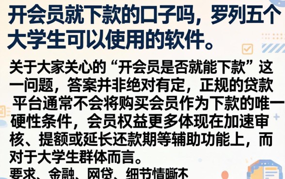 开会员就下款的口子吗，罗列五个大学生可以使用的软件