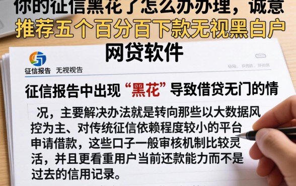 你的征信黑花了怎么办理，诚意推荐五个百分百下款无视黑白户网贷软件