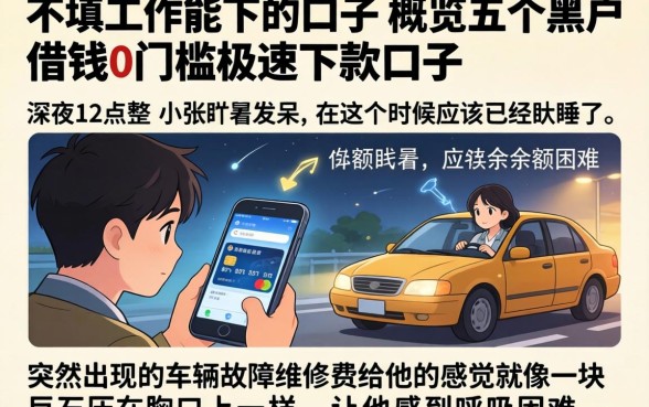 不填工作能下的口子，概览五个黑户借钱0门槛极速下款口子