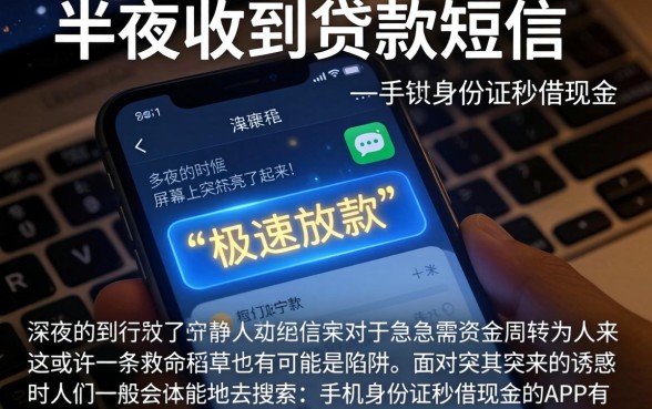 半夜收到贷款短信，细致阐述五个手机身份证秒借现金的app