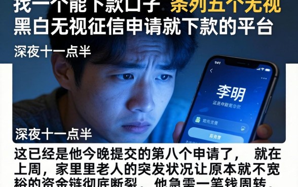 找一个能下款的口子，条列五个无视黑白无视征信申请就下款的平台