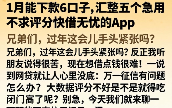 一月能下款的口子，汇整五个急用不求评分快借无忧的app