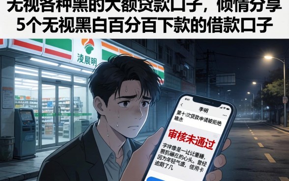 无视各种黑的大额贷款口子，倾情分享5个无视黑白百分百下款的借款口子
