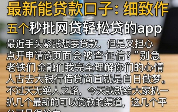 最新能贷款的口子，细致阐述五个秒批网贷轻松贷的app