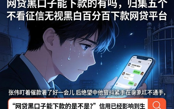 网贷黑口子能下款的有吗，归集五个不看征信无视黑白百分百下款网贷平台