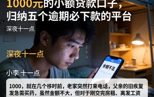 1000元的小额贷款口子，归纳五个逾期必下款的平台