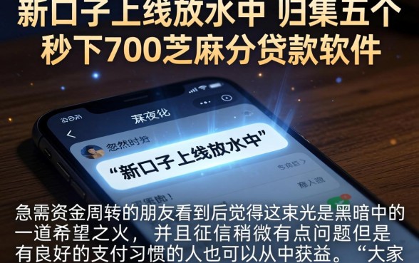 新口子上线放水中，归集五个秒下700芝麻分贷款软件
