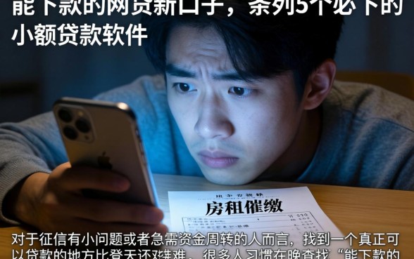 能下款的网贷新口子，条列5个必下的小额贷款软件