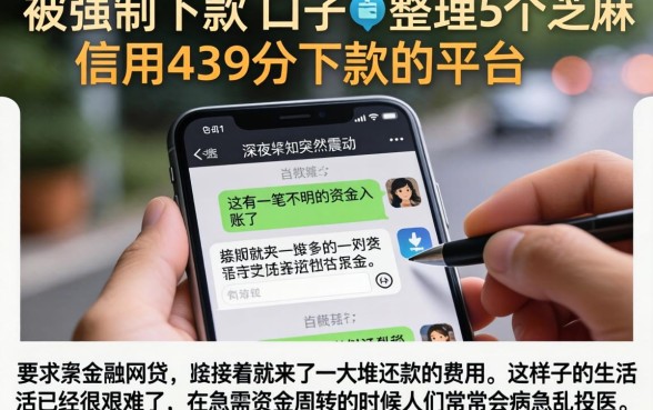 被强制下款的口子，整理5个芝麻信用439分下款的平台