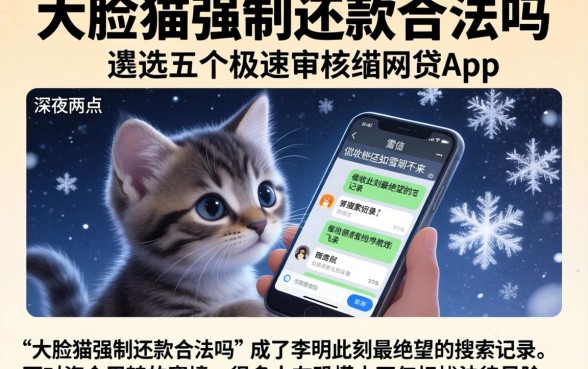 大脸猫强制还款合法吗，遴选五个极速审核的网贷app