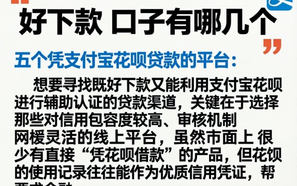 好下款的口子有哪几个，详细阐述五个凭支付宝花呗贷款的平台