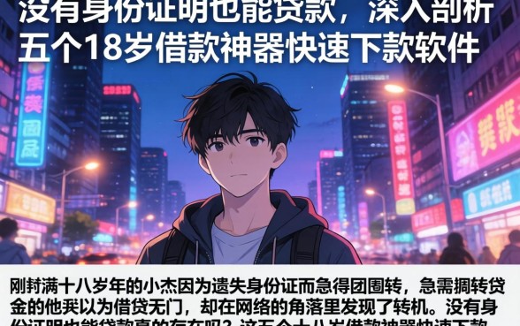 没有身份证明也能贷款，深入剖析五个18岁借款神器快速下款软件