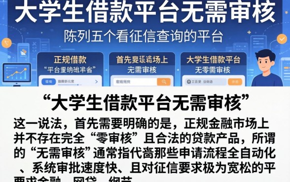 大学生借款平台无需审核，陈列五个不看征信查询的平台