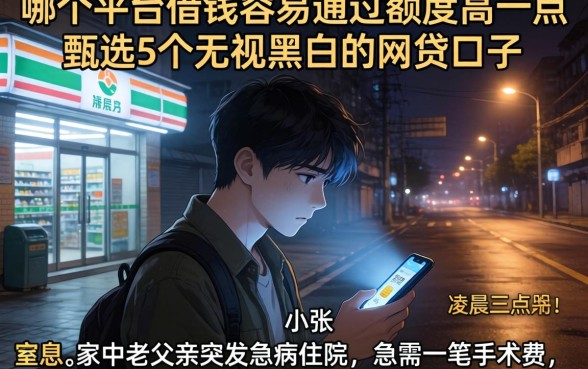 哪个平台借钱容易通过额度高一点,甄选5个无视黑白的网贷口子