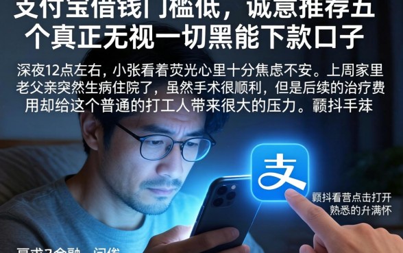 支付宝借钱门槛低，诚意推荐五个真正无视一切黑能下款口子