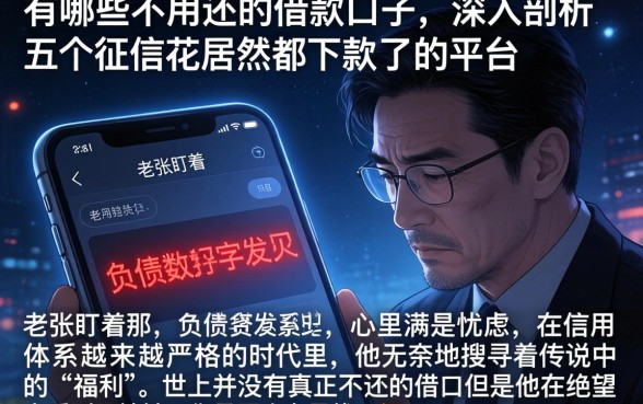 有哪些不用还的借款口子，深入剖析五个征信花居然都下款了的平台