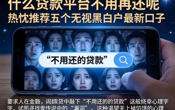 什么贷款平台不用再还呢，热忱推荐五个无视黑白户最新口子