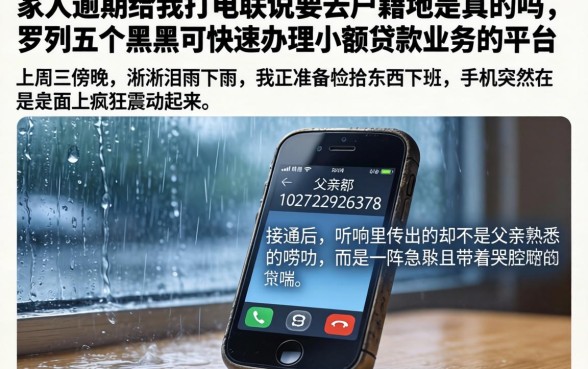 家人逾期给我打电联说要去户籍地是真的吗,罗列五个黑户可快速办理小额贷款业务的平台