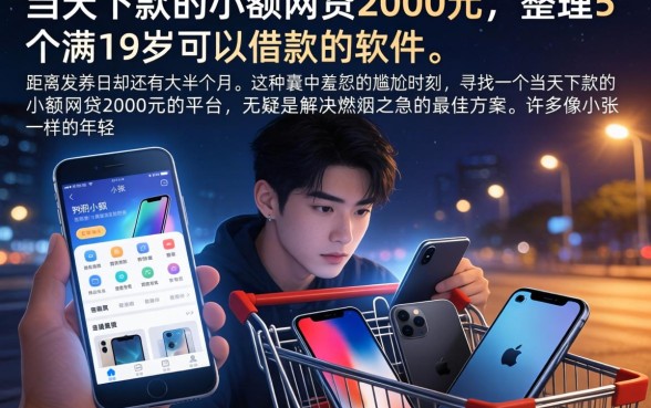 当天下款的小额网贷2000元，整理5个满19岁可以借款的软件