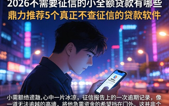 2026不需要征信的小额贷款有哪些，鼎力推荐5个真正不查征信的贷款软件