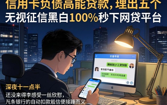 信用卡负债高能贷款，理出五个无视征信黑白100%秒下网贷平台