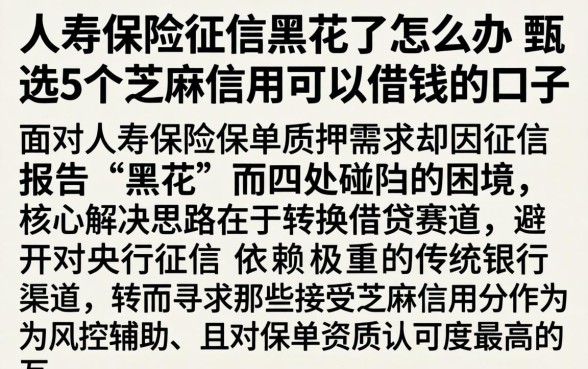 人寿保险征信黑花了怎么办，甄选5个芝麻信用可以借钱的口子