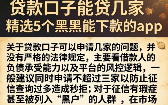 贷款口子能贷几家，精选5个黑户能下款的app