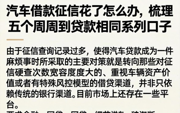 汽车借款征信花了怎么办，梳理五个周周到贷款相同系列的口子