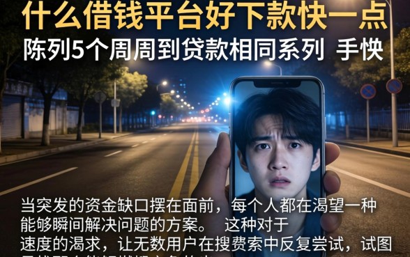 什么借钱平台好下款快一点，陈列5个周周到贷款相同系列的软件