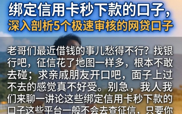 绑定信用卡秒下款的口子，深入剖析5个极速审核的网贷口子