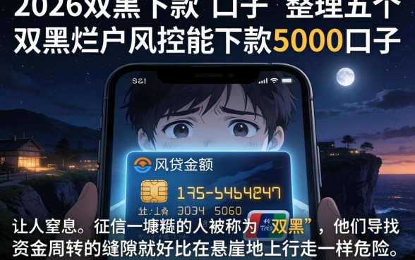 2026双黑下款的口子，整理五个双黑烂户风控能下款5000口子