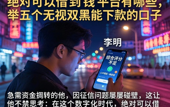 绝对可以借到钱的平台有哪些，枚举五个无视双黑能下款的口子